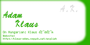 adam klaus business card